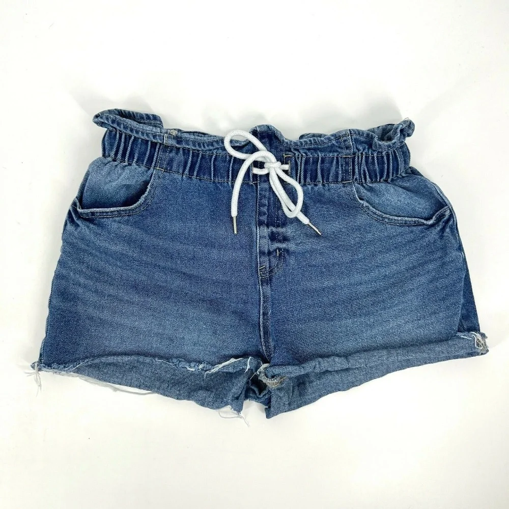 Wild Fable Denim Shorts Womens Size Medium Blue Jean Paperbag Waist High Rise